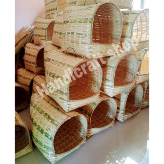 บ้านแมวขนาดใหญ่ บ้านแมวไม้ไผ่ ที่นอนแมว รังไก่ไข่ รังฝักไข่ไก่