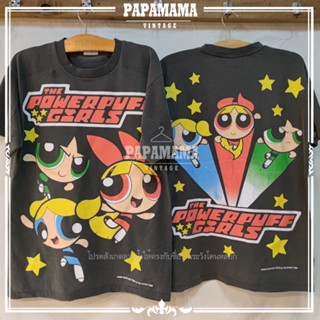 [ The POWERPUFF GIRLS ] Cartoon Network Studios Original Bootleg เสื้อการ์ตูน เสื้อวินเทจ papamama vintage