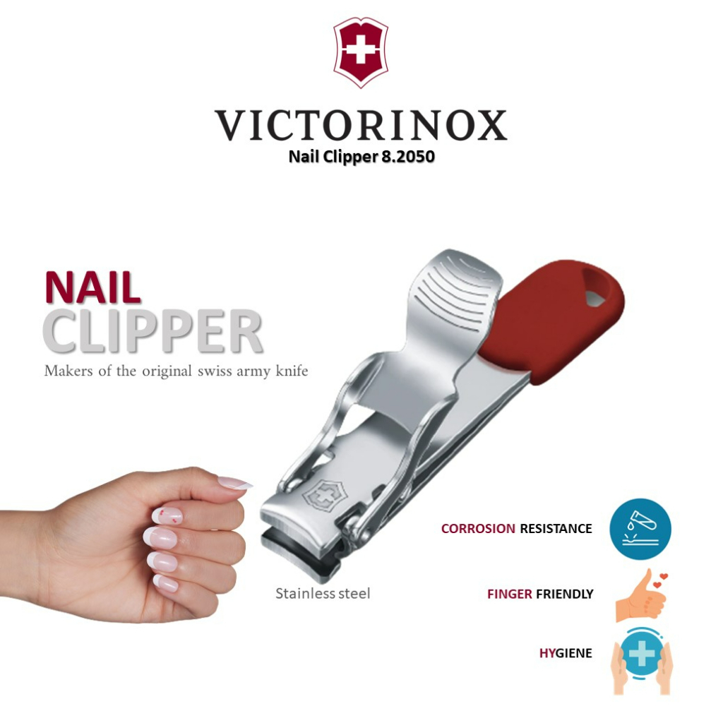 Victorinox Nail Clipper - Red (8.2050.B1) Swiss Made Nail Clipper | มีดพับสวิส ที่ตัดเล็บ กรรไกรตัดเล็บ ตกแต่งเล็บ