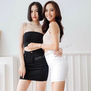 🔥S~XL 4สี กระโปรงทรงสอบผ้ายืด ป้ายกวาง