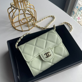 กระเป๋าCHANEL WALLET ONCHAIN CAVEAR GHW HARDWARE  งานออริเทียบแท้สวยมาก