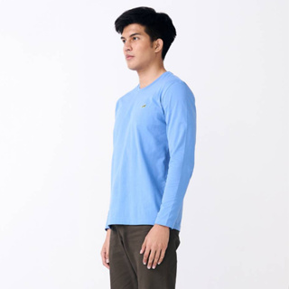 TRANQUIL BLUE LONG SLEEVE CUSTOM FIT T- SHIRT เสื้อยืดคอกลมแขนยาวสีฟ้าทรงคัสตอมฟิต