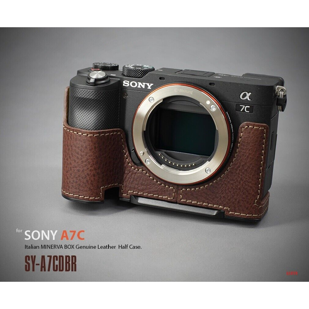 LIM'S Design Sony A7C [Brown] Half Case ทำจากหนังแท้ประเทศอิตาลี LIM'S Genuine Leather Camera Half C