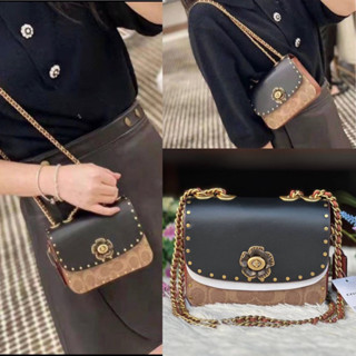 🎀 (สด-ผ่อน) กระเป๋าสะพาย งาน shop Coach C2462 MADISON SHOULDER BAG 16 IN SIGNATURE CANVAS WITH RIVETS