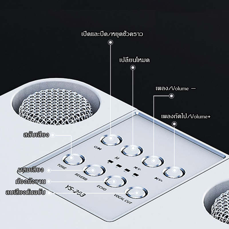 🔥พร้อมส่งไม่ต้องรอ🔥SU·YOSD YS-230 Plusไมโครโฟนคู่ ลำโพงบลูทูธ แบบพกพา Blutooth Speaker คาราโอเกะ ลําโพงspeakerรองรับUSB