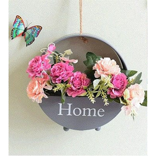 Hanging flowerpot กระถางดอกไม้เหล็ก แบบแขวน 20x20x6 cm สีเทา STF210617-23GR