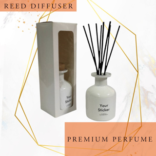 Reed Diffuser (ออกแบบโลโก้เองได้) ก้านไม้หอมปรับอากาศ กลิ่น Jomalone และ ฯลฯ ขนาด 120 ml.