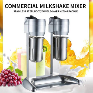 Milk shake machineไฟฟ้าสองหัวปั่นเครื่องเชิงพาณิชย์นมชาร้านน้ำผลไม้ผสมเครื่องรีดนมอัตโนมัติ