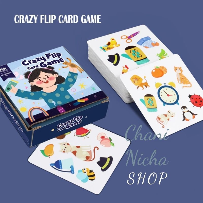 Crazy Flip Card Game เกมจับคู่ บอร์ดเกม เกมฝึกสมอง เกมฝึกสายตา การ์ดเกม