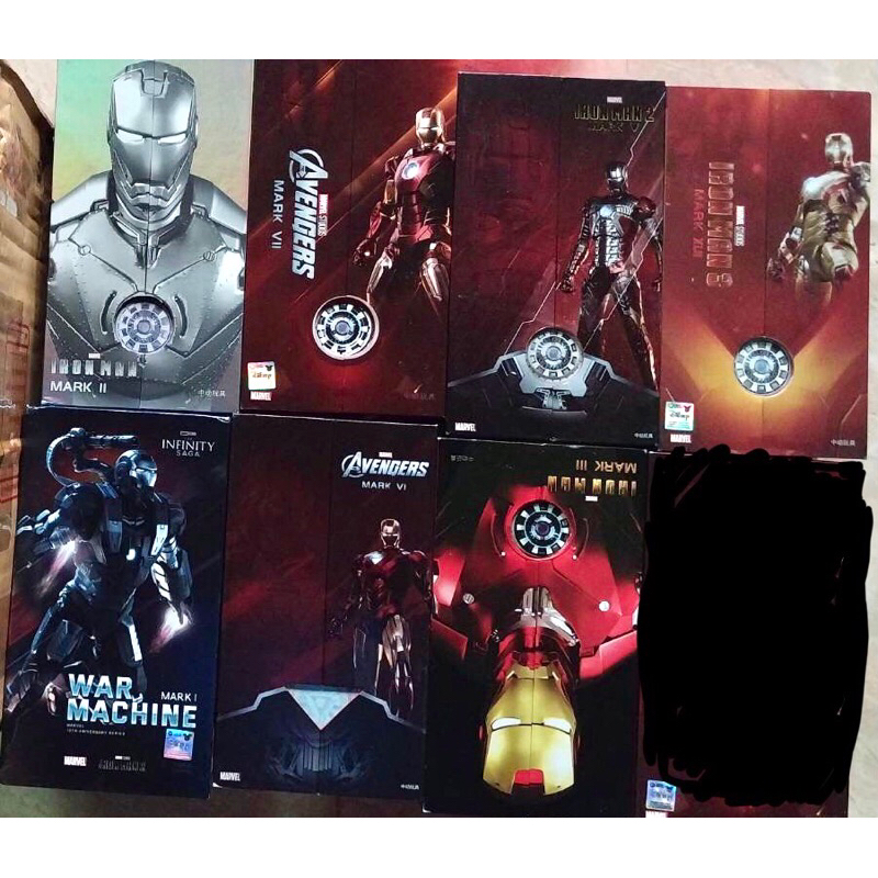 7กล่อง มือ2 Ironman ZD toys action figure 1/12 mk2 mk3 mk5 mk6 mk7 mk42 War machine