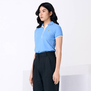 TRANQUIL BLUE  TAPERED FIT LADY ROUND COLLAR POLO SHIRT เสื้อโปโลสีฟ้า