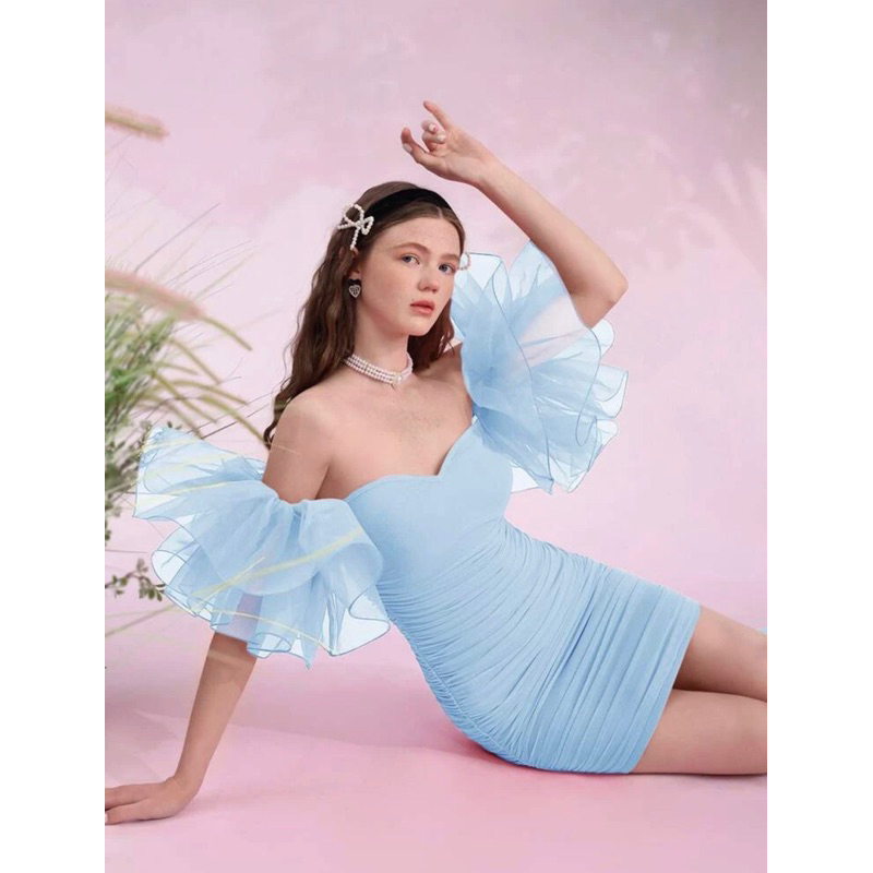 🧚🏻‍♀️MOD ชุดรัดรูป บอดี้คอน👗 เปิดไหล่ ลูกไม้ ดีไซน์ระบาย ตัดแต่ง จับจีบ 💃🏻 - รูปที่ 5