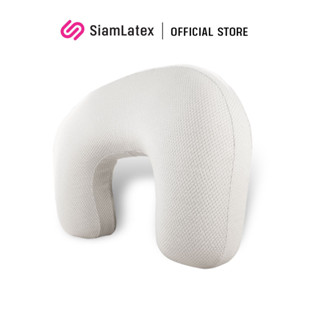 SiamLatex U Nature หมอนตัวยู นุ่มสบาย ใช้ได้ทุกองศา แบบเรียบ มีรูระบายอากาศ ผลิตจากยางพาราแท้ [ปลอก 2 ชั้น] ถอดซักได้