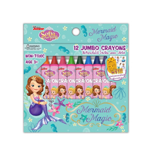 ดิสนีย์โซเฟีย New!!! สีเทียนจัมโบ้12สีโซเฟีย.Disney Sofia 12 Jumbo Crayons (J012-SF)