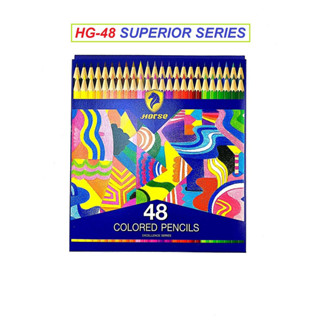 (KTS)ดินสอสีไม้ ตราม้า  Horse HG-48 สี แบบยาว