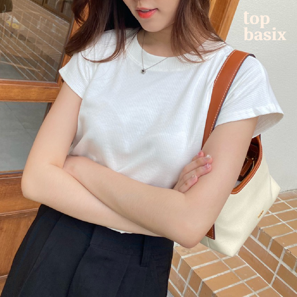TOPBASIX - Pure top เสื้อยืดแขนกุดคอกลม