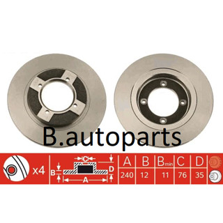 จานเบรคหน้า NISSAN SUNNY B11 1.3 1.5 1982-1987 RUNSTOP /คู่