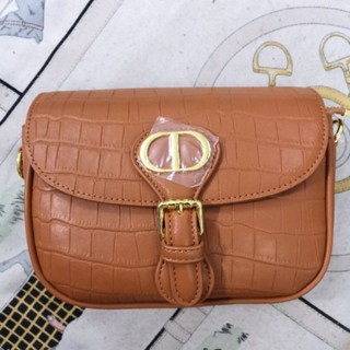 หนังวัว กระเป๋าสะพายข้าง Cross Body ลายจระเข้ ขนาด 8 นิ้ว #8702