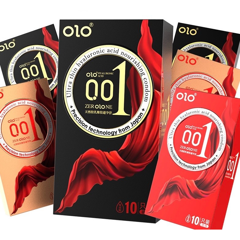 OLO Ultra thin 001 rectangle condoms 10pcs 50/52/54mm ถุงยางอนามัยรุ่นอัพเกรด ถุงยางอนามัย แบบบาง ขนาด สี่เหลี่ยมผืนผ้า