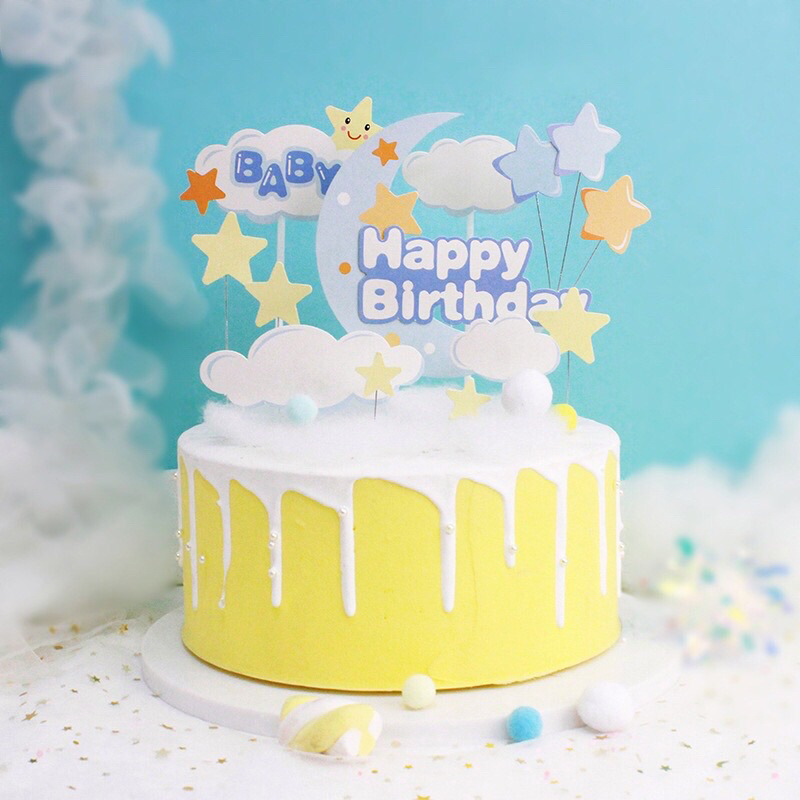 พร้อมส่ง ป้ายปักวันเกิดน่ารัก ป้ายปักเค้กผู้ชายผู้หญิง