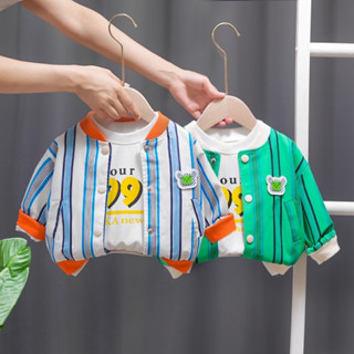 เสื้อแขนยาวเด็ก ลายทาง สวย มาใหม่ F2147