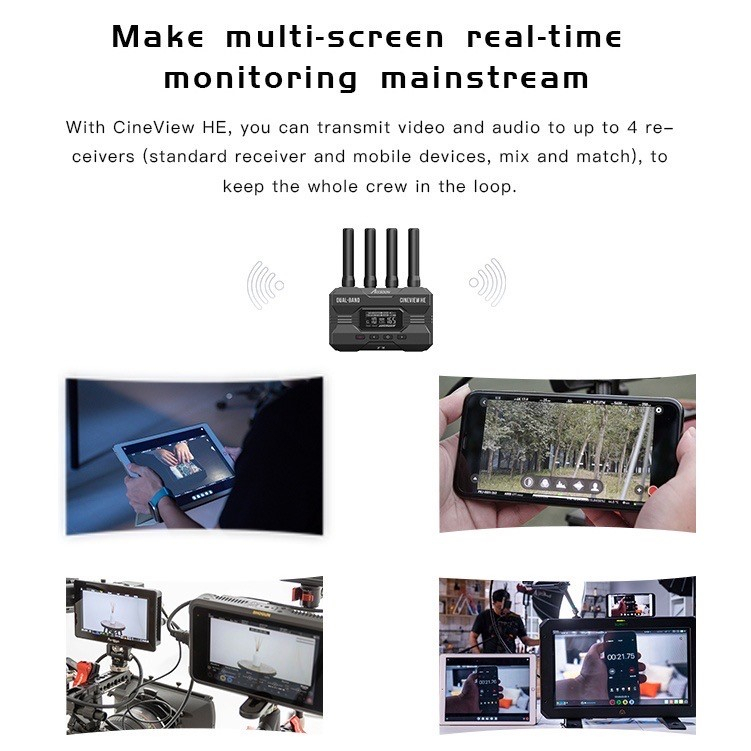 Accsoon CineView HE Wireless Video Transmitter & Receiver เครื่องส่งสัญญาณภาพไร้สาย ส่งได้ไกล 350 เมตร ดีเลย์ต่ำ 60ms