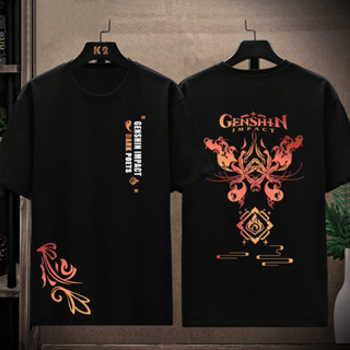 Genshin Impact HuTao ความประทับใจ เกมเสื้อยืดเสื้อขาวUnisex