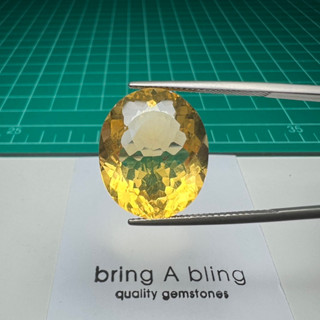 ซิทริน Citrine น้ำหนัก 18.70 ct (19.8x16.7x9.9)mm เม็ดนี้สวยมากเหสีองทอง พลอยธรรมชาติ ไม่ผ่านการปรุงแต่ง ไฟเต็ม สะอาด