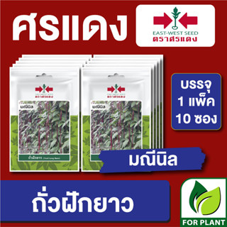 เมล็ดพันธุ ผักซอง ถั่วฝักยาวมณีนิล ตราศรแดง บรรจุแพ็คล่ะ 10 ซอง ราคา 70 บาท