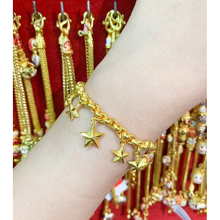 สร้อยข้อมือ1บาท ห้อยตุ้งติ้งดาว 16-18cm พร้อมส่ง ‼️ งานเหมือนแท้
