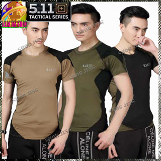 เสื้อยืดสีพื้นคอกลมเกรดพรีเมี่ยม เสื้อยืดคอกลมแขนสั้น-ยาว5.11 ใส่สบาย ไม่หด ไม่ต้องรีด เสื้อยืดคอกลมคอมแบท5.11 Tactical