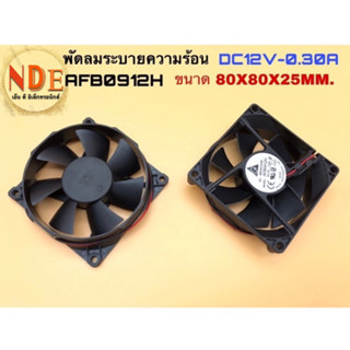 พัดลมระบายความร้อน DC12V-0.30A ขนาด 80X80X25mm. ทรงหน้าเหลี่ยม ข้างหลังเป็นทรงกลม