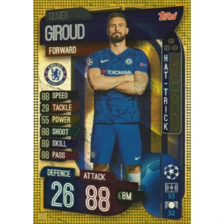 Oliver Giroud (Chelsea) 319.  Hat-Trick Hero - Match Attax 2019/20 Champions League