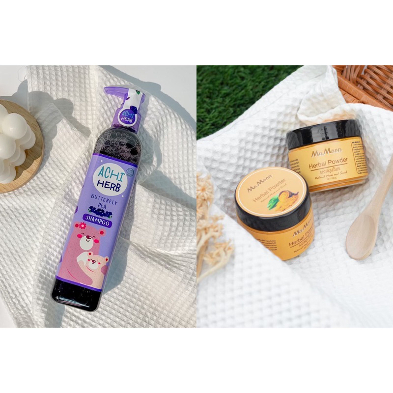 เชตคู่mamoonสมุนไพรอาบน้ำเด็ก&อชิเฮร์บ แชมพูสระผมเด็ก