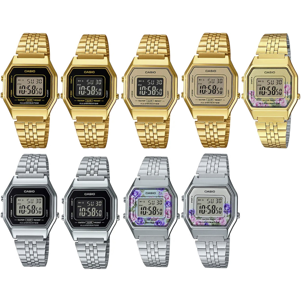 แท้ศูนย์ cmg (กล่องคลีม) Casio Standard หญิง LA680 LA-680W La680w สีเงิน ของแท้ รับประกัน 1 ปี