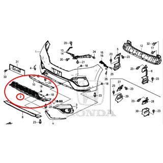 71102-T5L-T80 ∙ ตะแกรงในกันชนหน้า JAZZ GK หน้า RS2018 แท้  Honda Jazz 2018-2020 Genuine!!!