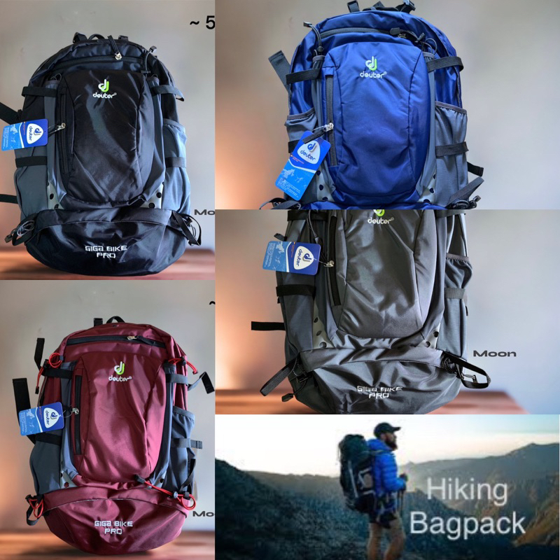 Backpack รุ่นGIGA BIKE PRO กระเป๋าสะพายหลัง กระเป๋าสำหรับเดินป่า เเถมถุงผ้าคลุมกันฝน