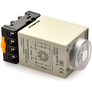 CKC Timer AH3-3 220V ไทม์เมอร์ ฟรีซ็อกเก็ต ช่วงเวลา 10/30/60วินาที 10/30/60นาที Delay-ON Delay-OFF