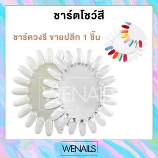 ชาร์ตโชว์สีรูปวงรี ขายปลีก 1 ชิ้น  ชาร์จสี มีสีขุ่นกับใส ทาสีเจลตกแต่งเล็บ