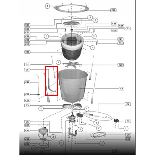 อะไหล่แท้ศูนย์/ท่อน้ำล้นเครื่องซักผ้า/Panasonic/AXW234-11A00 OF HOSE B (ท่อน้ำล้น)