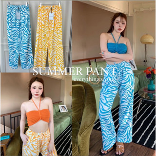 “summer pant”กางเกงขายาว พิมพ์ ลวดลาย ชัดเจน เนื้อผ้าดีมีน้ำหนักทรงสวยมากๆคะ ใส่ไปทะเล หรือคาแฟ่ชิคก็ได้