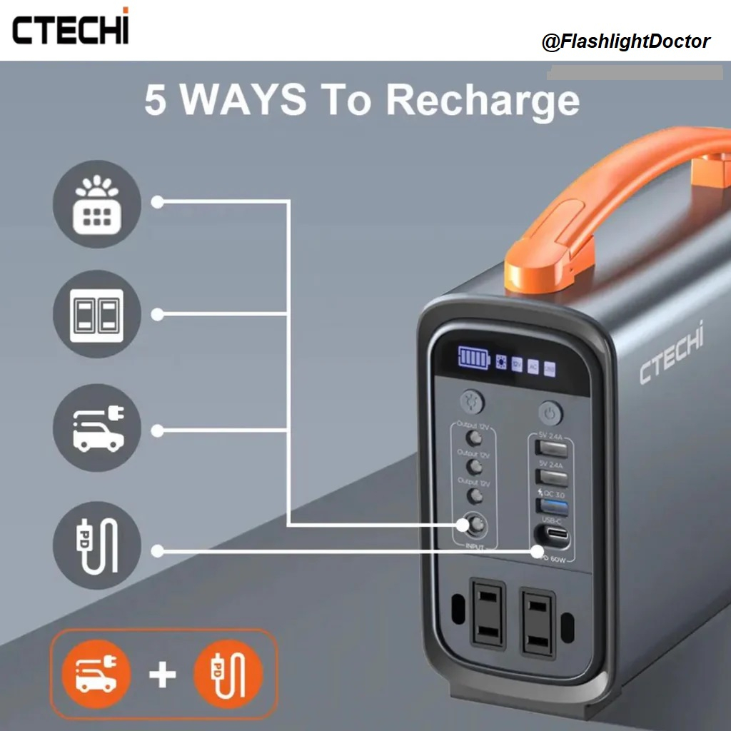CTECHi GT200PRO Portable Power Station LiFePo4 25Ah 320Wh