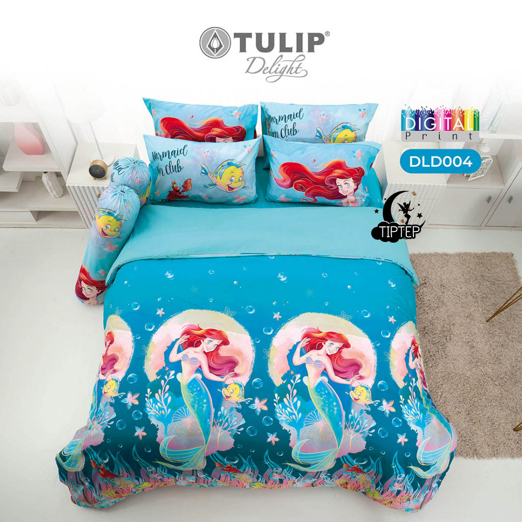 Tulip Disney ผ้าปูที่นอน(ไม่รวมผ้านวม) 3.5/5/6 ฟุต Digital Print ลายAriel DLD004 ลิขสิทธิ์แท้ดิสนีย์
