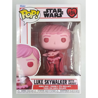 Funko Pop Star Wars The Mandalorian - Luke Skywalker With Grogu #494 (กล่องมีตำหนินิดหน่อย) แบบที่ 1