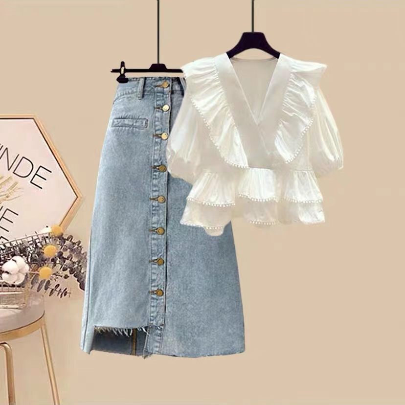 Plus size เสื้อผ้าสาวอวบ (ชุดสองชิ้น) ชุดเซตเซทเสื้อและกางเกง