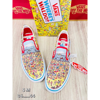 รองเท้าผ้าใบ VANS CLASSIC SLIP-ON WHERES WALDO รองเท้าผ้าใบสวมสบาย