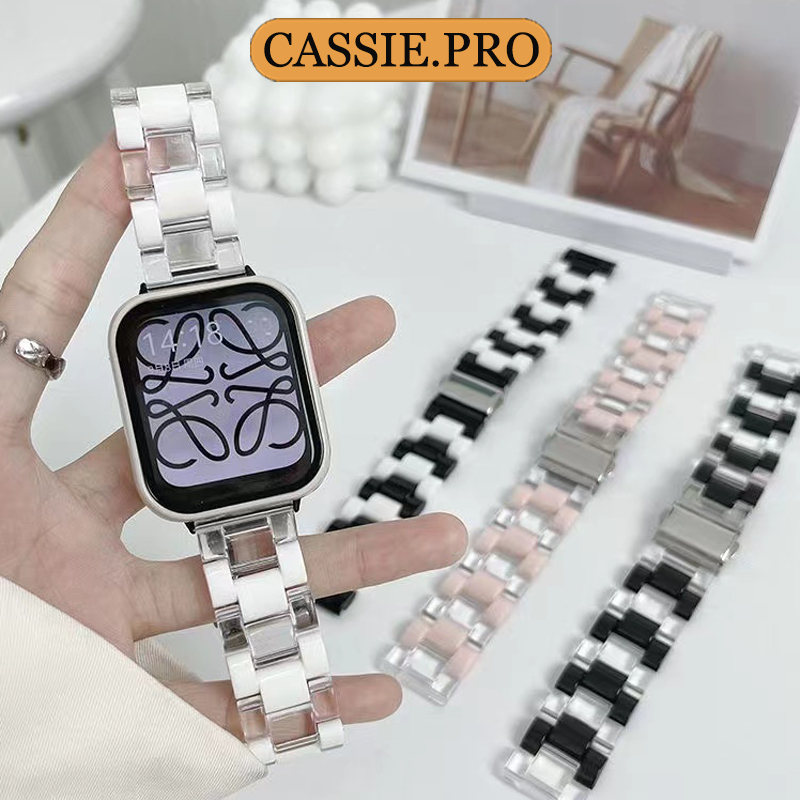 บล็อกสีสายนาฬิกาสำหรับiWatch Series11 10 9 8 7 6 SE 5 4 3 2 1 PC สายนาฬิกาเรซิ่น Ultra  49mm44mm45mm44mm42mm41mm38mm40mm