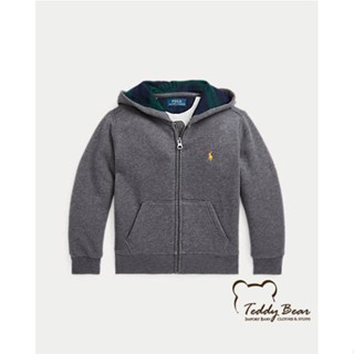 เสื้อกันหนาวเด็ก Ralph Lauren FLEECE FULL-ZIP HOODIE สีเทาเข้ม ของแท้