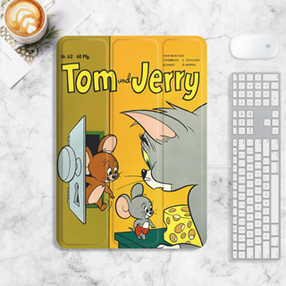 Tom Jerry เคส iPad mini4/5/6 air1/2/3/4/5 เคสไอแพด 10.2 gen7/8/9 case iPad pro11 2022 gen10 เคสซิลิโคน มีที่ใส่ปากกา