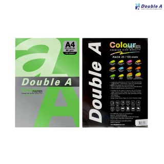 Double A กระดาษสี กระดาษถ่ายเอกสาร A4 หนา 80 แกรม แพ็ค 25 แผ่น (โทนสีเข้ม) [S24]